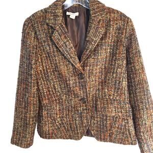 Coldwater Creek Womens Blazer 6P 6 P Petite Heavy Brown Suit Coat Misses Small S